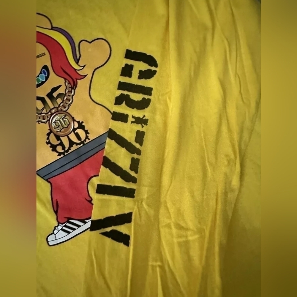 NWOT Grizzly Tekashi 6ix9ine 96 Bear on Yellow Long Sleeve Tee - Size M New - Picture 5 of 9